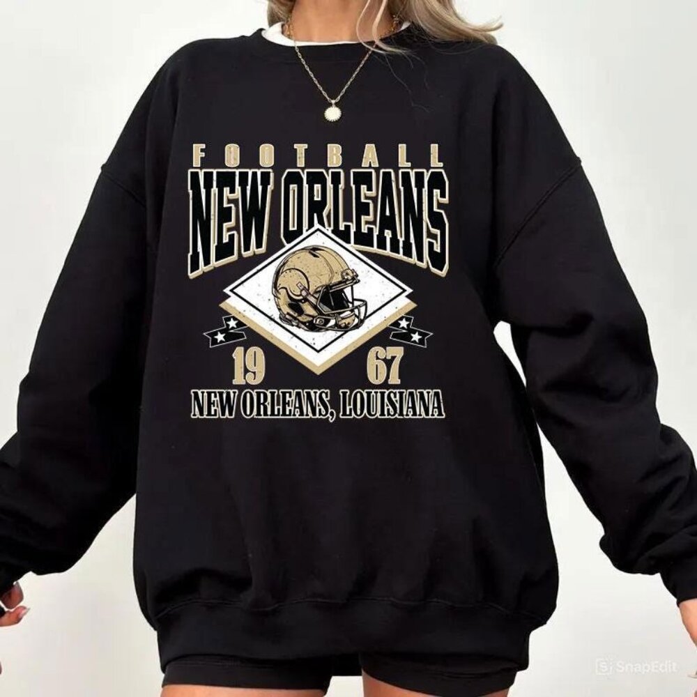 Vintage style New Orleans Football Sweatshirt,Sunday Football Shirt, 90s Style S